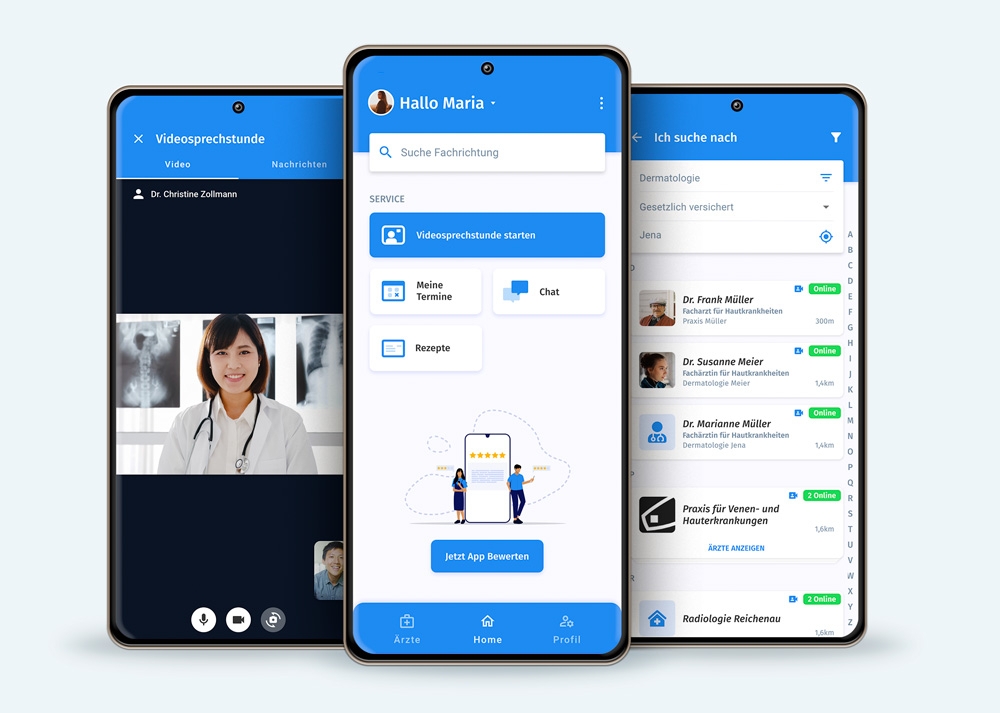 Praxis-App: Videosprechstunde, Termine, Rezepte